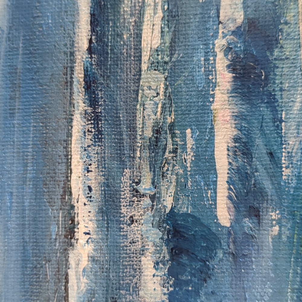 New Painting Dark Moonlit Seascape Waves, Signed Original Acrylic 14X11  Canvas - Picture 7 of 10